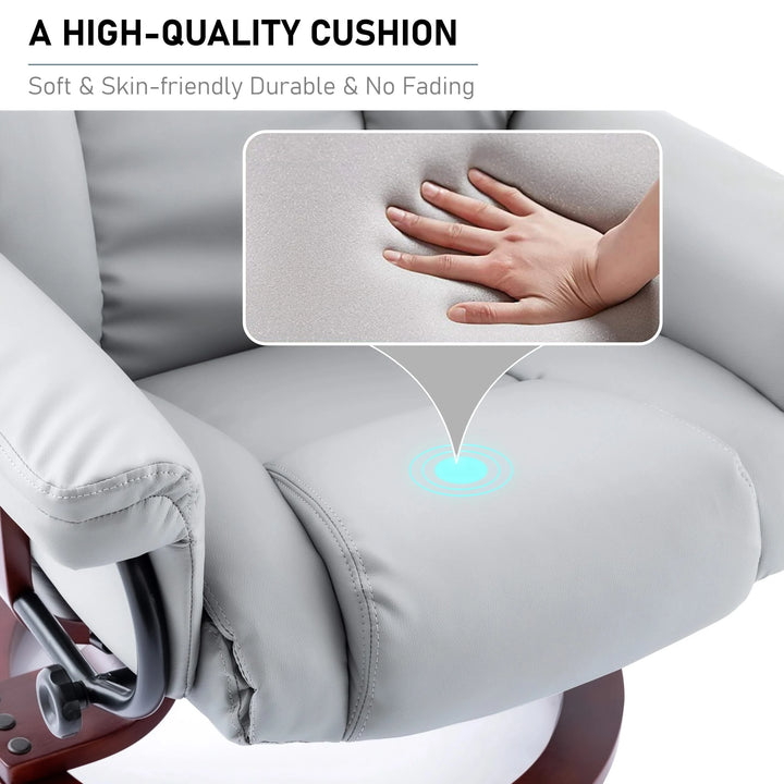 Swivel Recliner Chair with Footstool - Recliner Armchair by DHS featuring soft, skin-friendly high-quality cushion for comfort and durability.