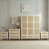 [White] Wovena white 4 piece bundle: 3 door wardrobe centred between 3 drawer chest and two 2 drawer bedsides