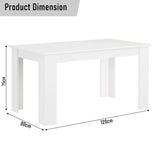 [4 Seater | Grey] Studio cut-out of white wood-grain dining table for the 4 seater grey set