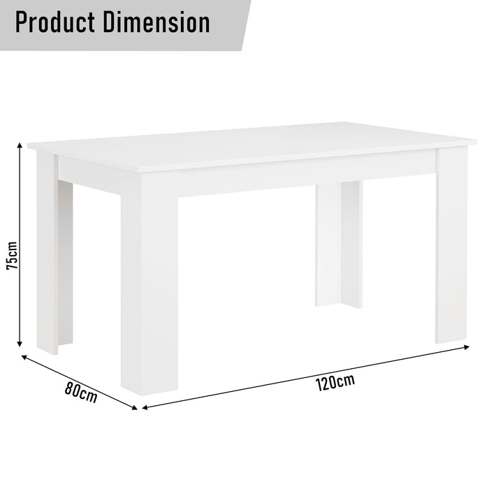 [4 Seater | Grey] Studio cut-out of white wood-grain dining table for the 4 seater grey set