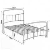[White | Double] Dimension of bed frame, 140cm(W) x 198 cm (L) x 32 cm clearance, with head board H120 cm, footboard H 77 cm.