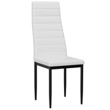 [6 Seater | White] chair with black legs on a white background