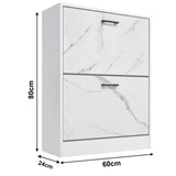 [White Marble] dimensions of the white marble wooden shoe storage cabinet: width 60 cm, depth 24 cm, and height 80 cm.