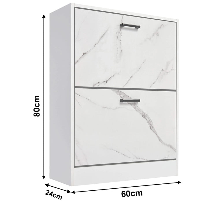 [White Marble] dimensions of the white marble wooden shoe storage cabinet: width 60 cm, depth 24 cm, and height 80 cm.