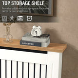 [Small | White] Radiator Cover Small oak top shelf close-up with books
