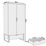 [Wooden Grey]   2 door wardrobe dimensions: 90 x 54 x 185cm, drawer shown as 74.5 x 43.5 x 15.5cm